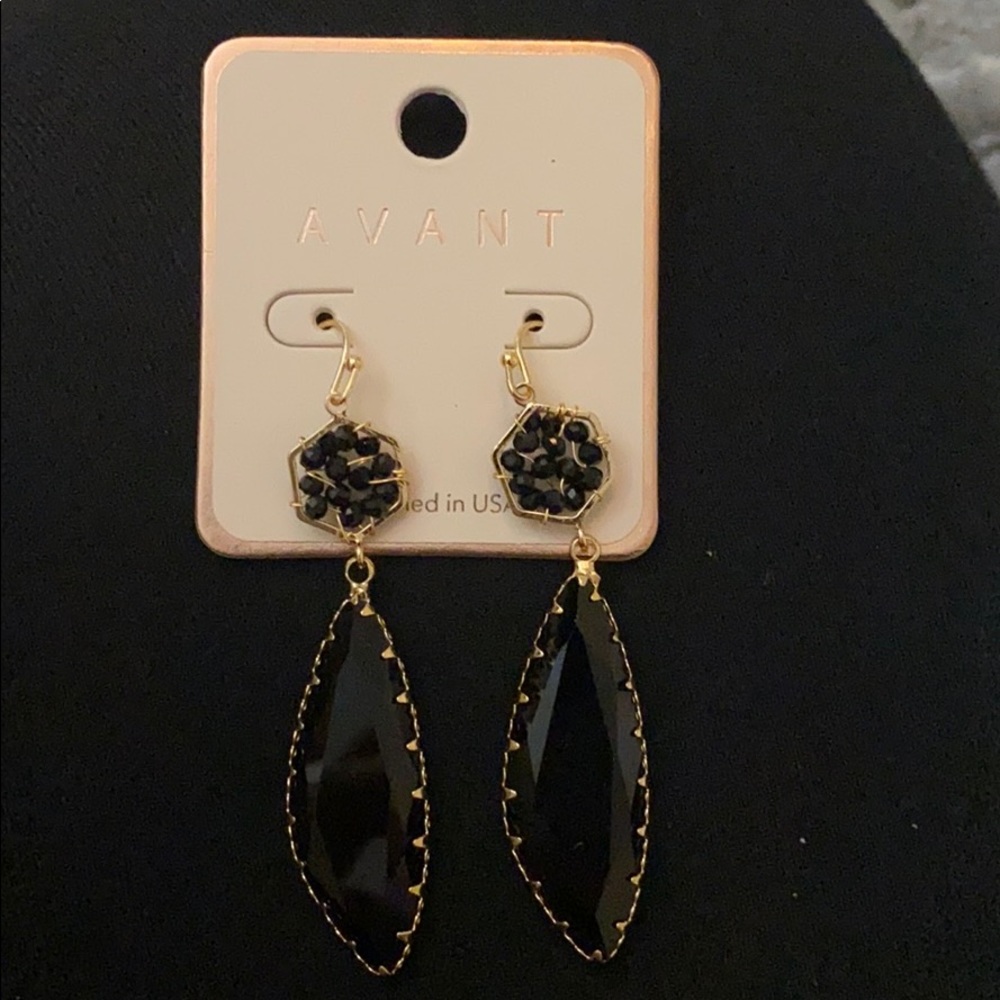 Crystal Drop Earrings Featuring Beaded Accent.
